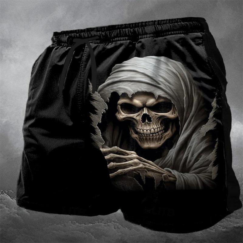 Summer Skull 3D Print Beach Shorts Men's Casual Fashion Board Shorts Male Swimming Trunks Kids Short Pants Man Swimsuit Clothing