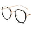 Модные оптические очки унисекс ретро круглая оправа очки сплав заушники очки простота прозрачные линзы очки