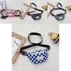 Boys Nylon Chest Bag Trendy Kids Waist Pack Checkered Pattern Small Crossbody