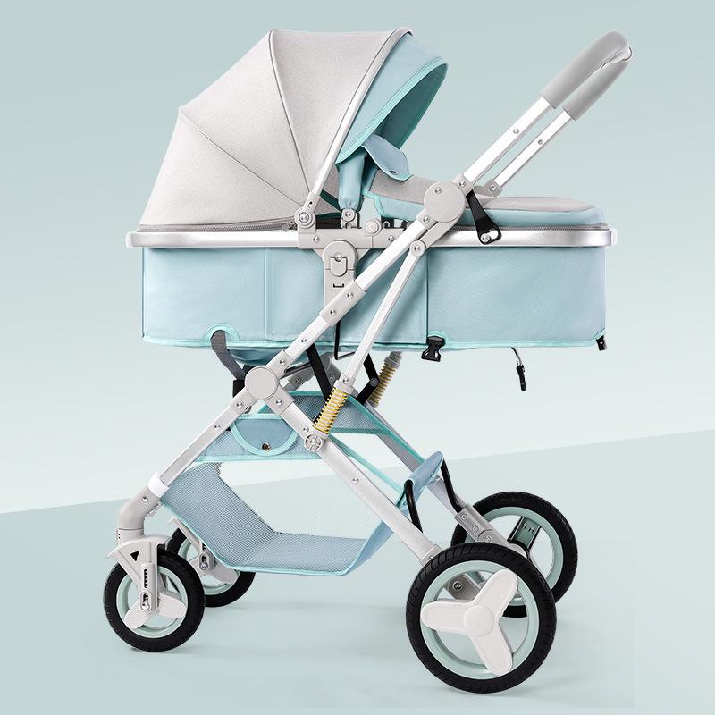 Конвертируемая коляска для новорожденного - Универсальная, Высокая посадка, Легкая, Двусторонняя, Дизайн со складыванием одной кнопкой.