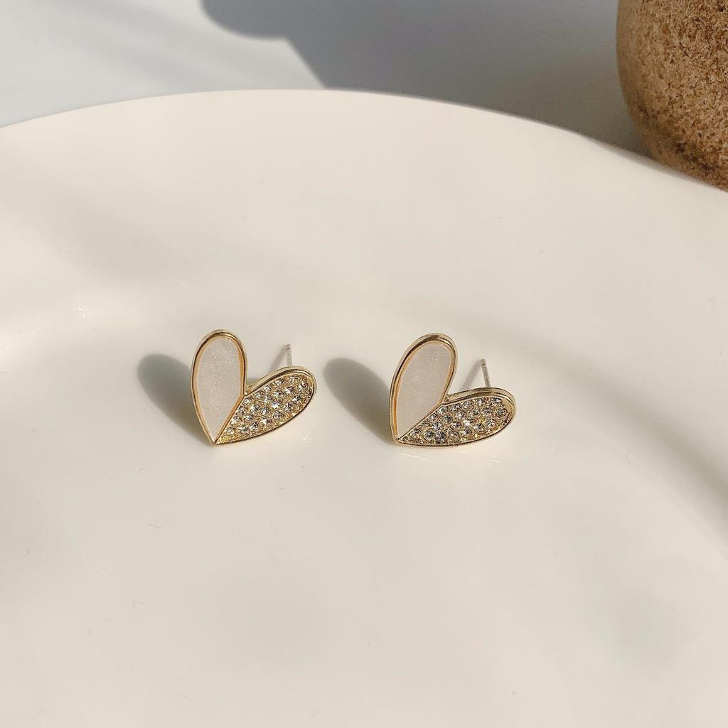 Корейские модные украшения Сияющие стразы Полые серьги-подвески в форме сердца для женщин и девочек Винтажные серьги с красным кристаллом