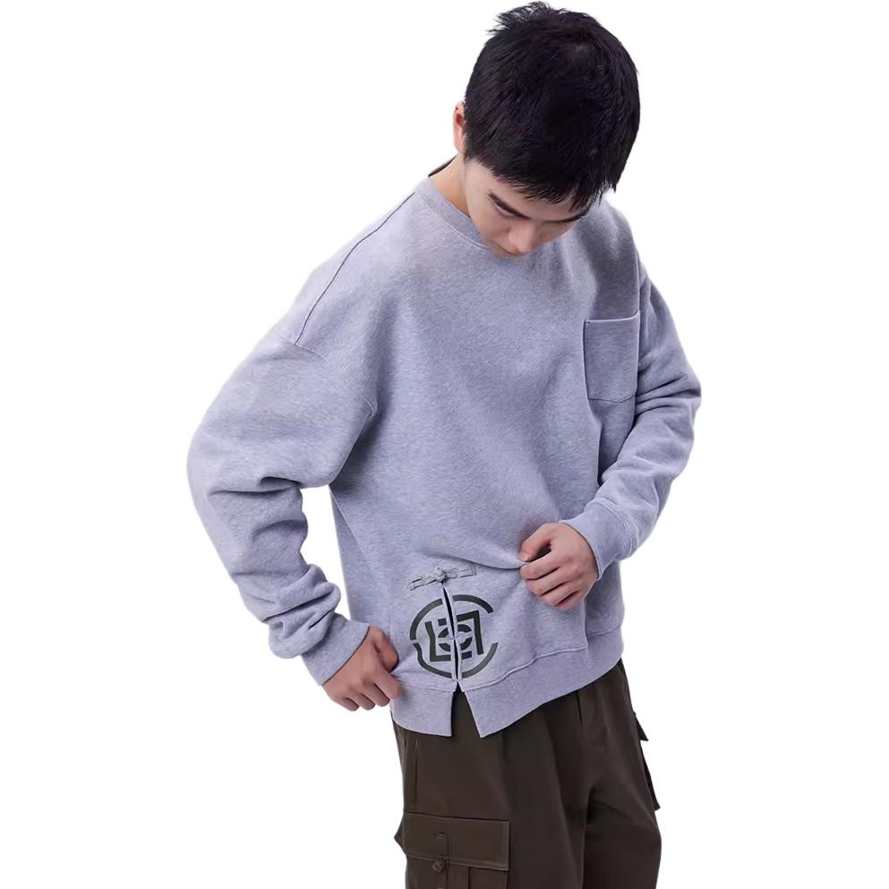 CLOT Kungfu Collection Sweatshirts Unisex Gray Crew Neck Thickened Regular CTSS23F31039