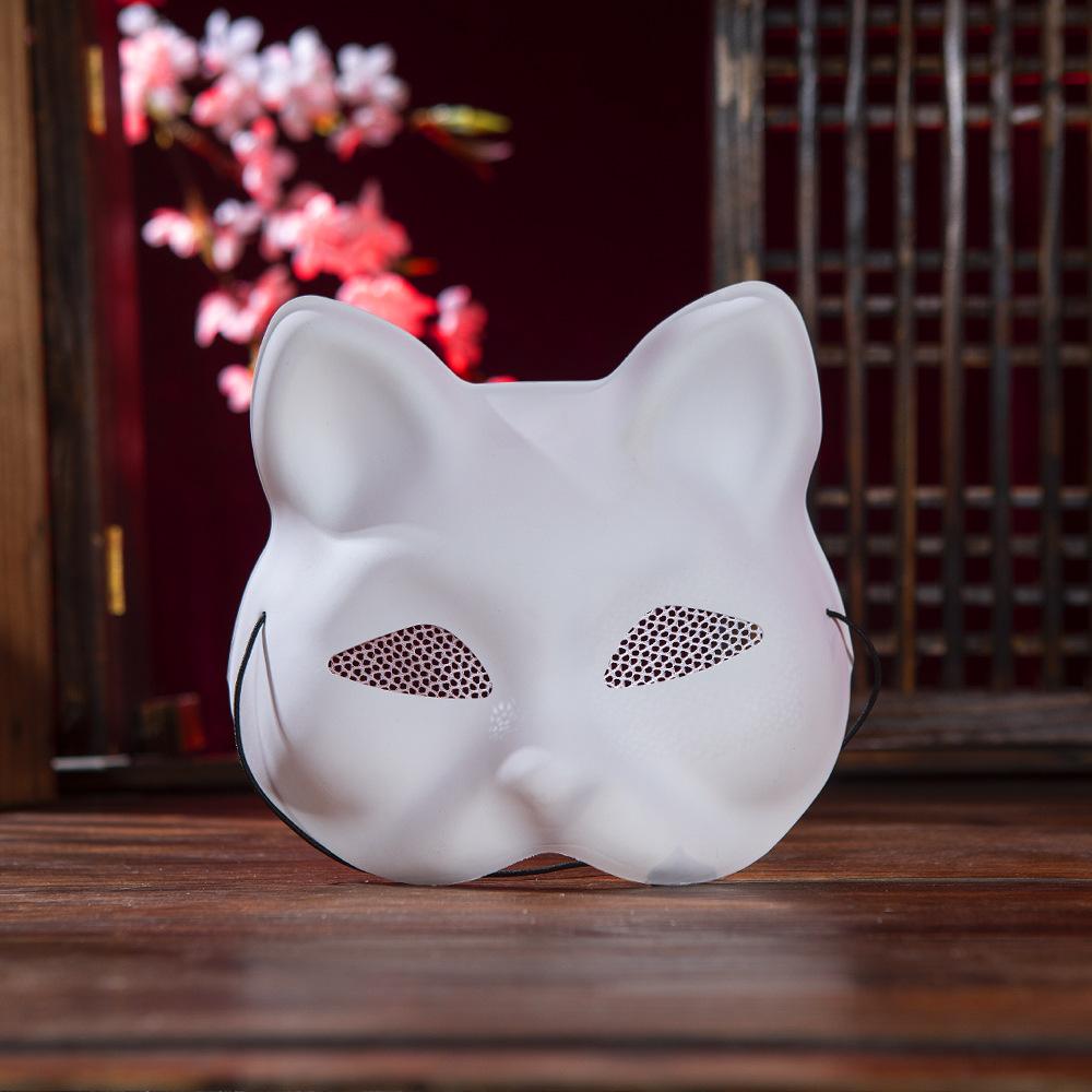 Hand Painted Blank Rabbit Mask DIY Matte White Bunny Masquerade Women Mask Halloween Party PVC Rabbit Unpainted Decorative Masks