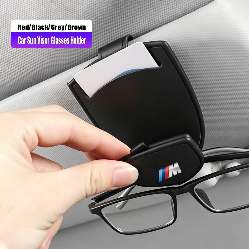 Multifunctional Leather Car Sun Visor Glasses Holder Clip Valve Cap For BMW X1 X2 X3 X5 X4 X6 X7 iX3 F20 F10 F07 E70 E46 E90 E92 EDSW76