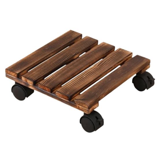 Деревянная подставка для растений на колесах с грузоподъемностью 40 кг, многофункциональная подставка для цветочных горшков с фиксируемыми на 360° роликами
