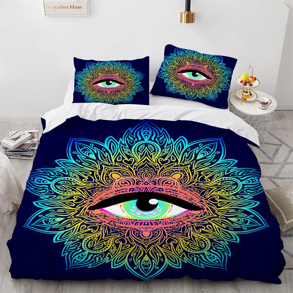 Big Eye Duvet Cover Cover Colourful Painting Art Comforter Cover King Queen Size for Teens Adults Kids Polyester Bedding Set