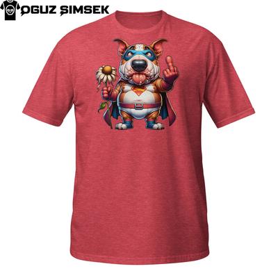 Футболка Супергерой Бультерьер | Угрюмая Собака Антигерой | Забавная Футболка с Плащом и Характером