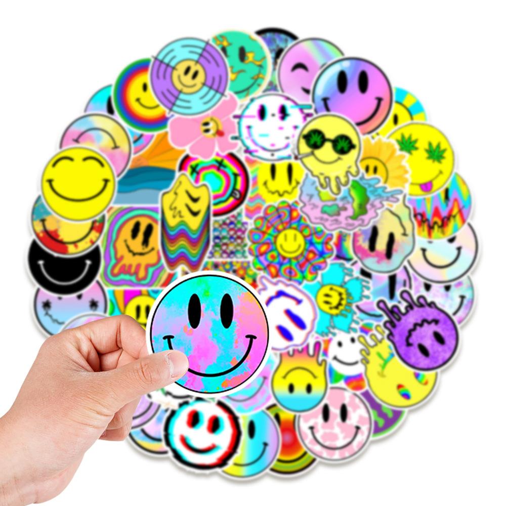 50 Smiling Faces Graffiti Stickers Car Suitcase Water Cup Computer Waterproof Stickers