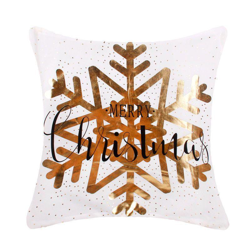 Luxurious Christmas Pillow Case Glitter Cotton Linen Sofa Throw Cushion Cover For Cozy Living