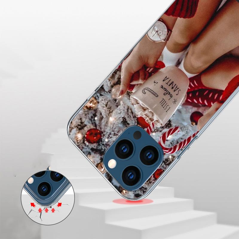 Зимний Кофе Рождественский Чехол для Телефона Для iPhone 17 Air 16 15 Plus 11 14 Pro Max 13 Mini 12 7 8 + SE Узор Искусство Персонализированный Чехол 1