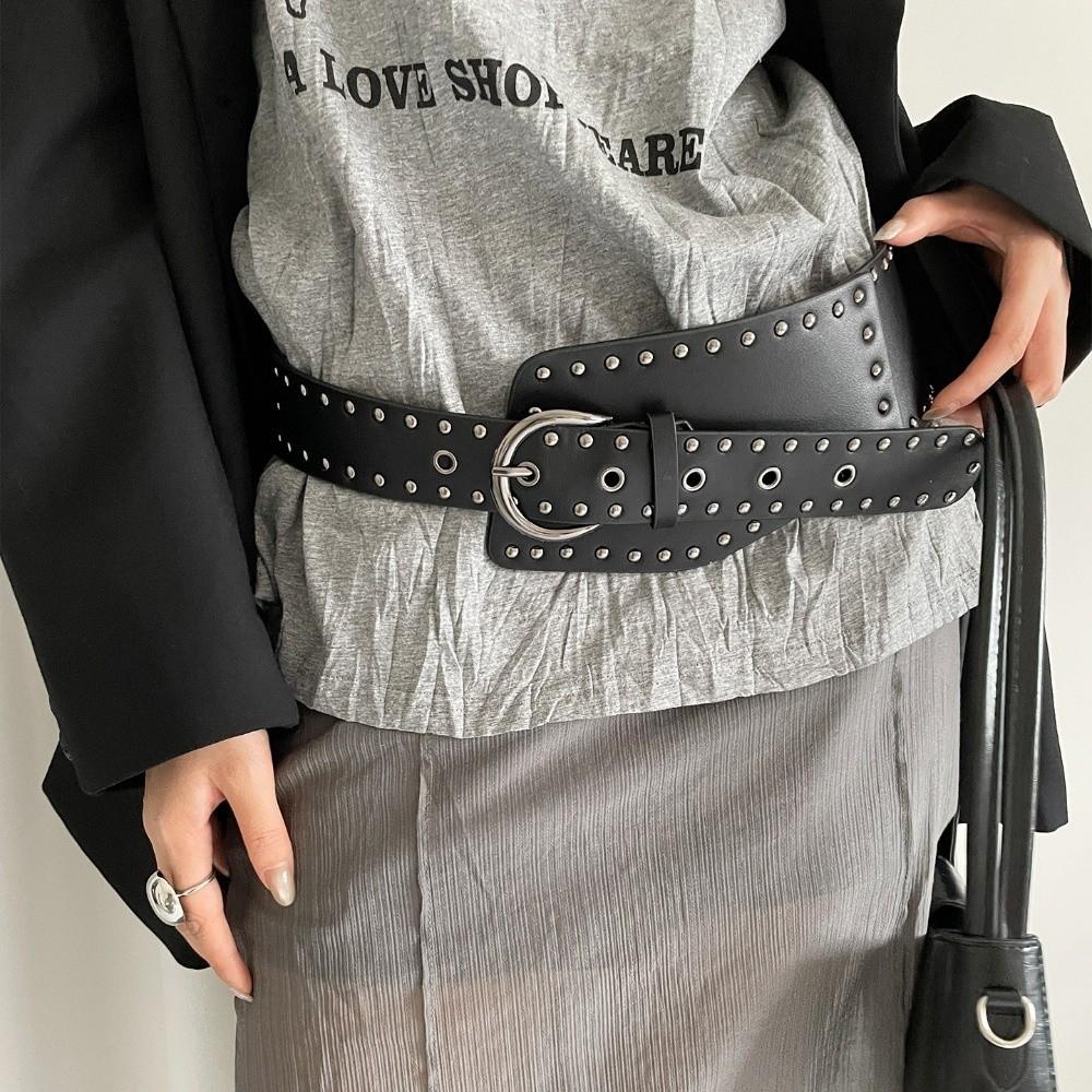 Искусственная кожа Очень широкий пояс Харадзюку Пояс на талию Модные поясные ремни Для женщин