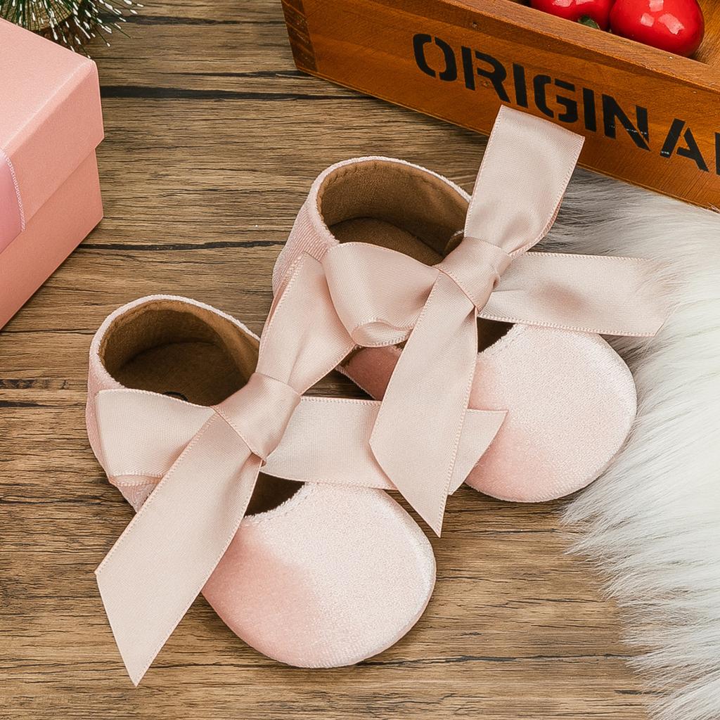 Velvet Ribbon Baby Shoes Princess Shoes Soft Sole Non Slip Walking Shoes Baby Shoes