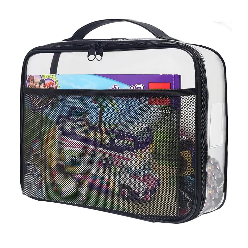 New Large-capacity Mesh Bag with Handle Travel Makeup Bag Zipper Bag Portable Portable Bag Casual Portable Toy Packaging Bag