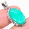 Natural Chrysoprase Gemstone 925 Solid Sterling Silver Gift Pendant 1.50" S7t40