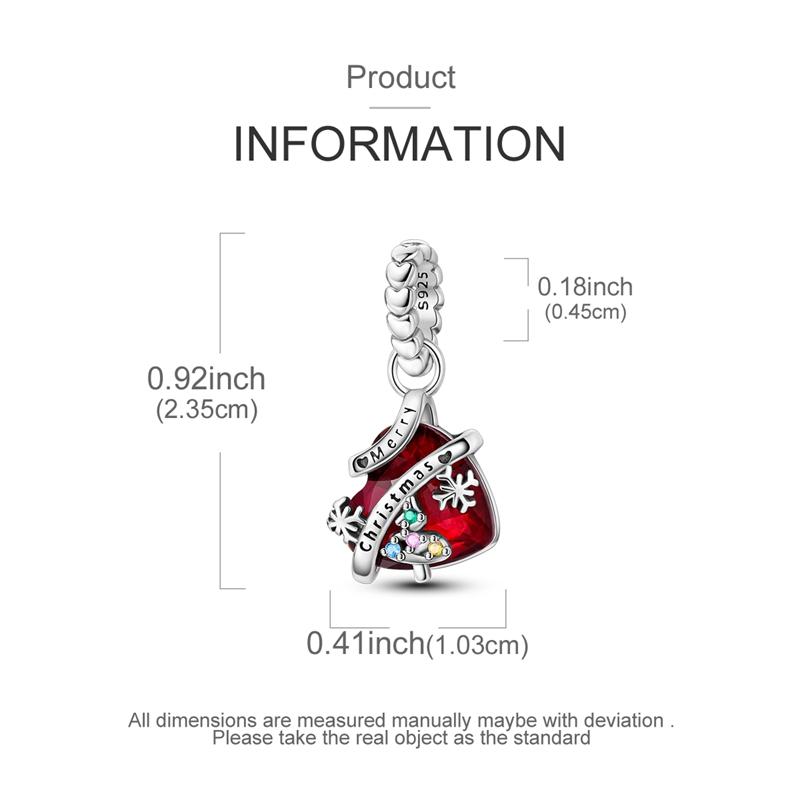 Winter 925 Sterling Silver Original Christmas Charms Bead Pendant Fit Original Bracelet Necklace For Women DIY Jelwelry Gift