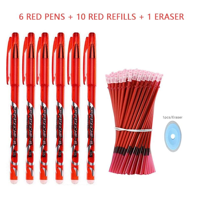 0,5 мм Коллекция стираемых гелевых ручек Черная Синяя Красная Ручка и стержень с чернилами Kawaii Ручки Моющийся корпус Школьные Офисные Принадлежности Канцелярские товары