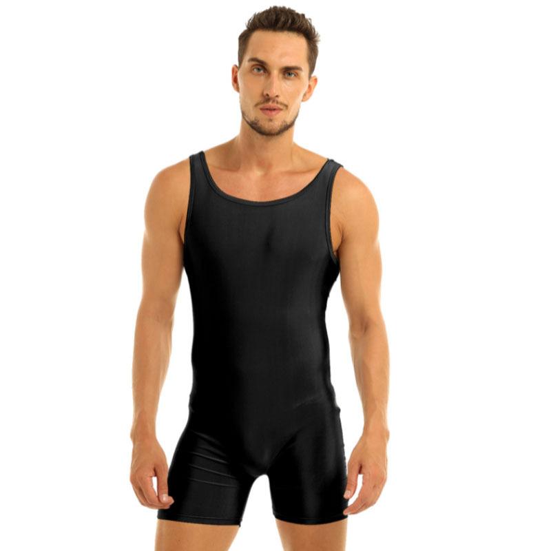 Мужской эластичный цельный комбинезон без рукавов для занятий спортом в тренажерном зале, мужские танцевальные гимнастические трико, комбинезон Biketard