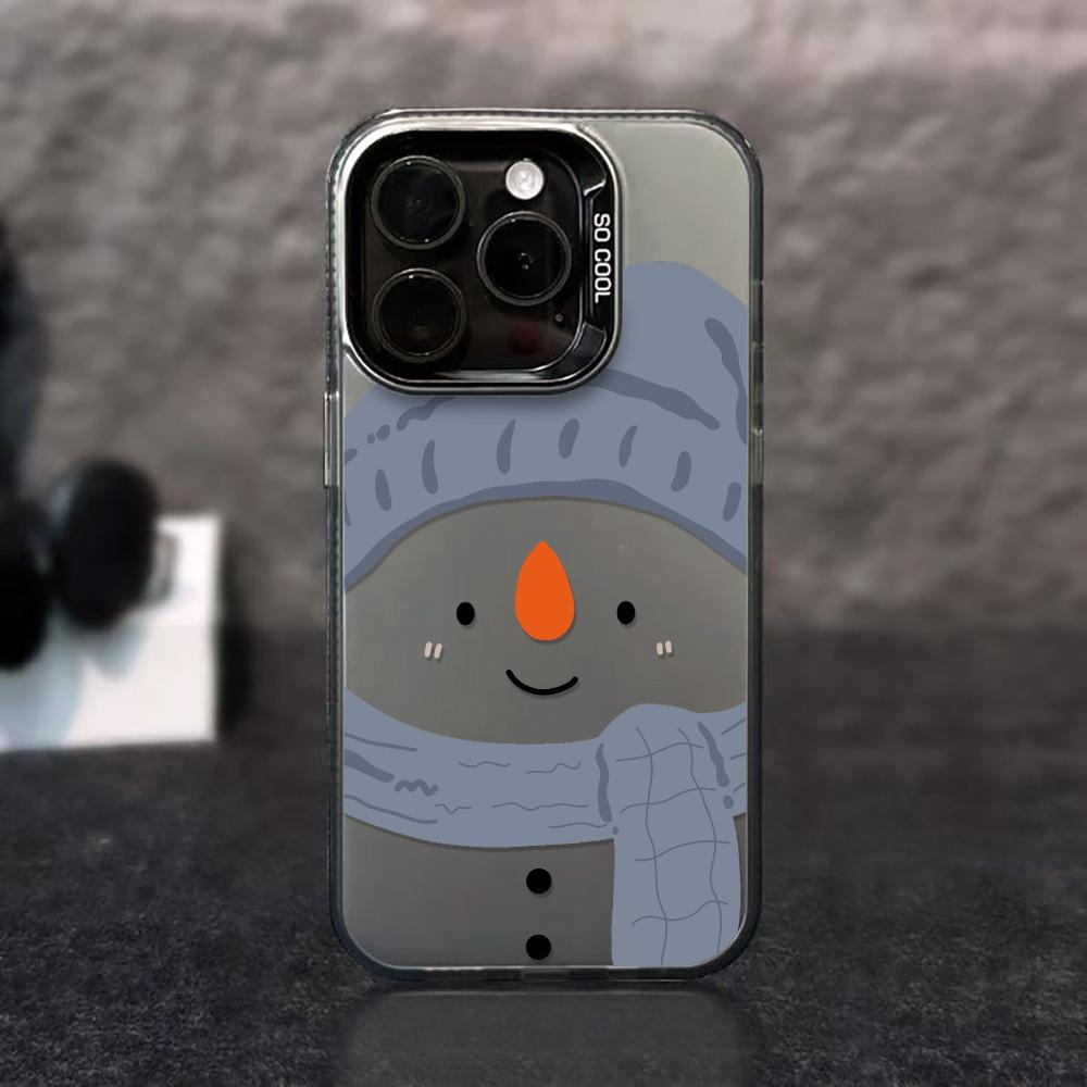 Простой снеговик для iPhone17ProMax Рождественский чехол для телефона Apple 15/14 нишевый 16Pro большое отверстие