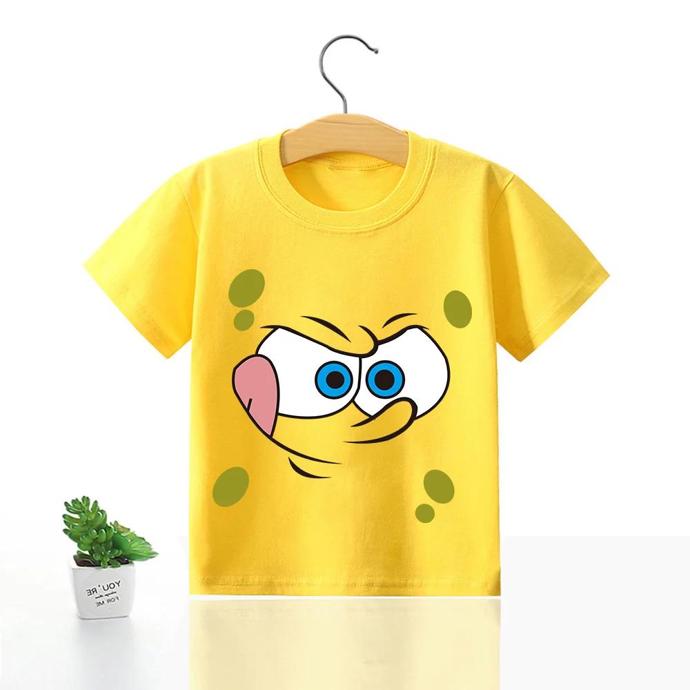 Милая хлопковая футболка с Губкой Бобом и Патриком Старом для детей - Идеально для лета