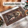 Portrait Man Theme Crystal Velvet Rug Personalized Custom Name Text Soft Floor Mat Home Decor