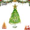 Holiday Desktop Decorations Hand Blown Glass Christmas Tree Figurine, Mini Tabletop Ornaments Xmas Ornament, Handmade Decoration Party Photo Props