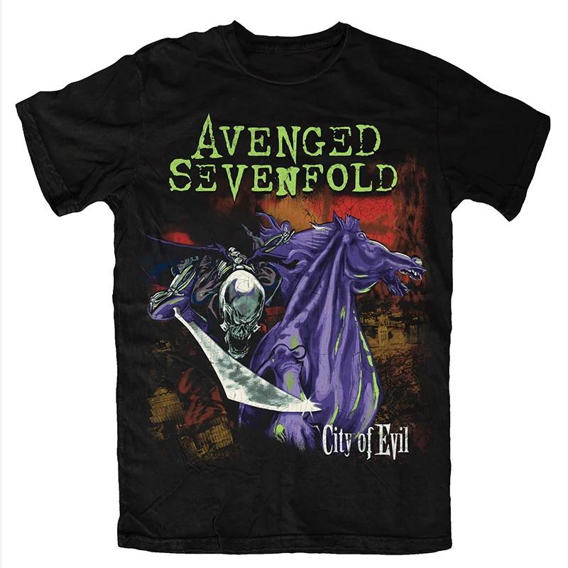 Металкор Avenged Sevenfold Рок-футболка Мужская Женская 100% Хлопок Большой Размер Уличная одежда Летняя Оверсайз Свободная Круглый вырез Унисекс Футболки
