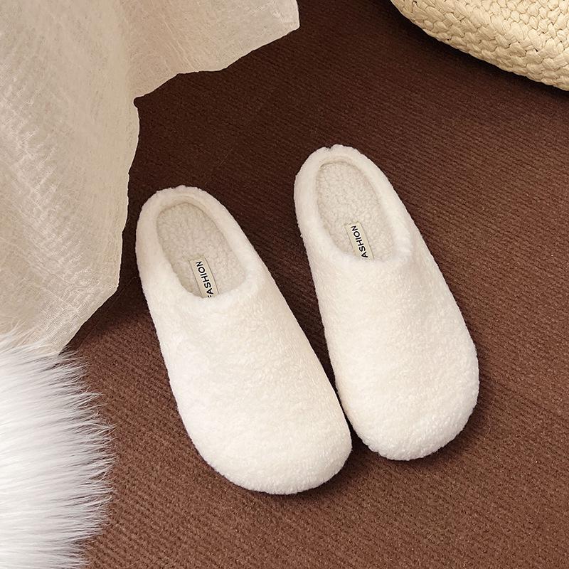 Баотоу Теплые Хлопковые Ретро Тапочки – Послеродовые Повседневные Бархатные Пушистые Полутапочки для Дома