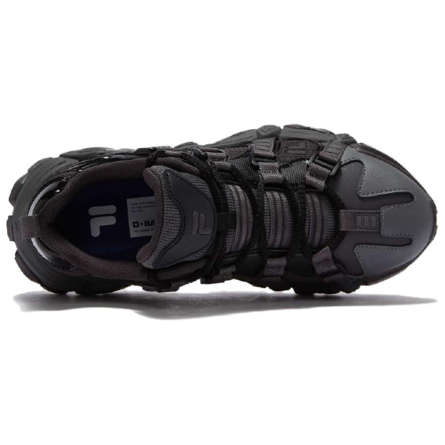 Fila Fusion Exocet Горные ботинки Модные Универсальные Трендовые Износостойкие Увеличение роста Низкие Папины ботинки Женская кроссовка Черный T12W441503FPS