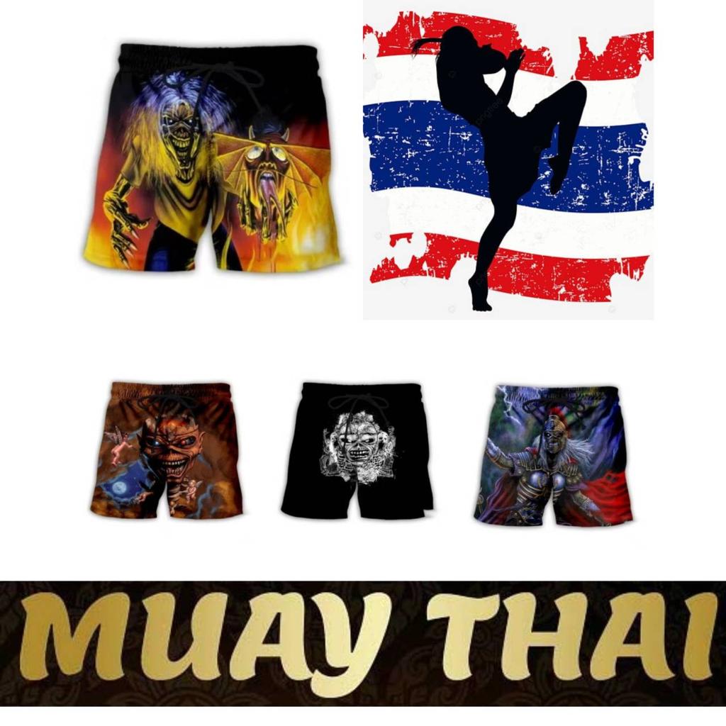 Retro Vintage Ghost Horror Skull Skeleton Gothic Boxing Muay Thai Kickboxing Shorts 3D Print Training Unisex Men Women Fitness Gym Sport Workout