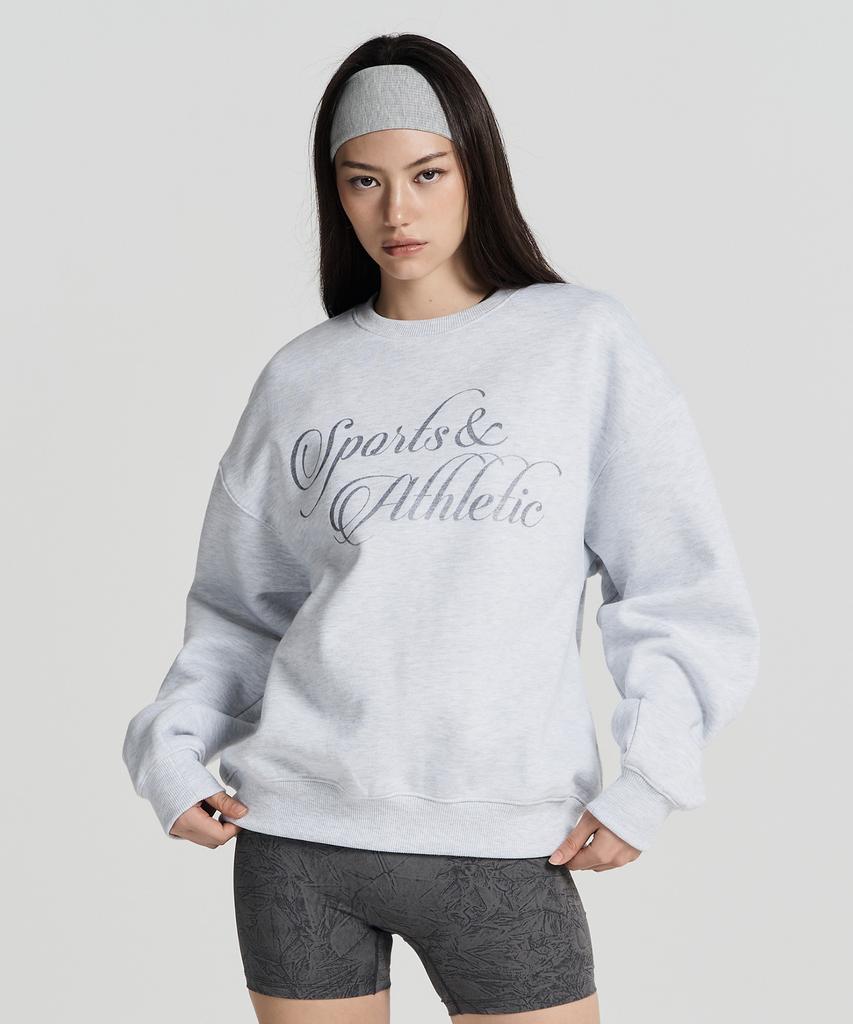 HDEX Women'S Athletic Sparkle Brushed Sweatshirt (Melange White)