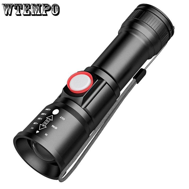 Фонарик XHP60 с зумом, индикатором мощности, USB-зарядкой, водонепроницаемый, с сильным светом, фонарик сзади