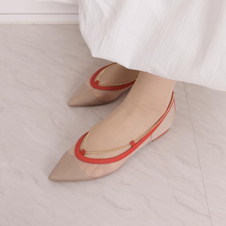 Туфли на низком каблуке, балетки, сделано в 104125200012 [Diana], Япония, бежевый, 24.0см,