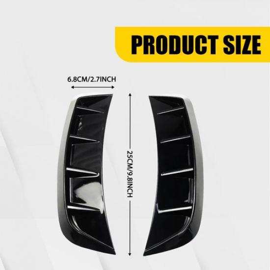 Side Fender Vent Double-Sided Cover Glossy Black Car Adhesive 2X Accessories