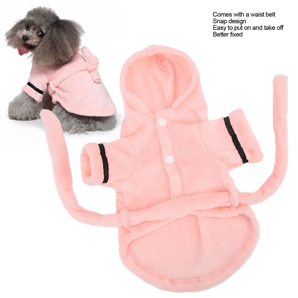 Warm Pet Bathrobe Plush Small Pet Pajama Convenient Dog Hooded Bathrobe Small Dogs