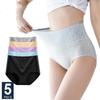 L-5XL 5Pcs/set High Waist Women's Panties Breathable Cotton Underwear Briefs Ladies Underpants