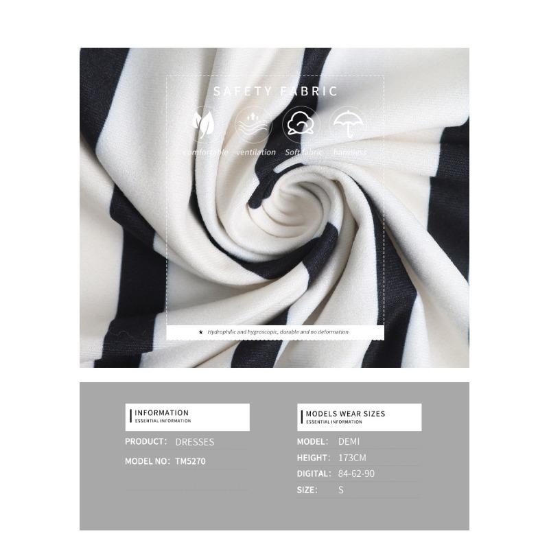 Женское повседневное простое платье-халат с разрезом и перегибом в полоску