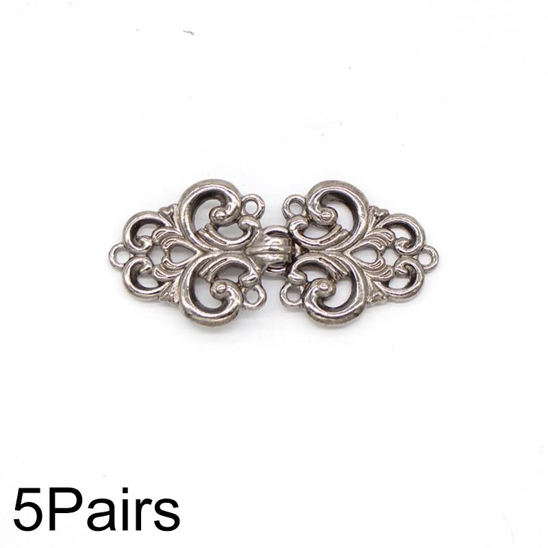 5 пар/упаковка Застежка Ретро Клипса для кардигана Застежка для одежды Сплав цинка DIY Вихревой цветок Застежка для кейпа/накидки Пуговица
