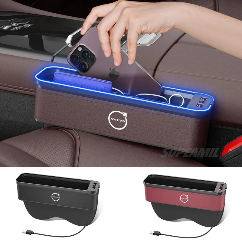 Volvo XC40 XC60 XC70 XC90 S40 S60 S80 S90 C30 V40 V50 V60 V70 V90 Car Seat Gap Slot Crevice Storage Box USB Charging Organizer
