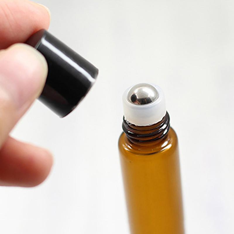 1 мл, 2 мл, 3 мл, 5 мл, 10 мл, янтарный тонкий стеклянный рулон на бутылке, пустая многоразовая бутылка, образец тестового эфирного масла, флаконы для духов с роликом