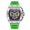 New Red Multi-function Fashion Waterproof Quartz Men's Watch Top Brand Luxury Silicone Tape Sports Chronograph Watch