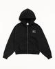 FJ9175-010 Stussy Худи на молнии из stonewashed флиса Черный (Наш размер)