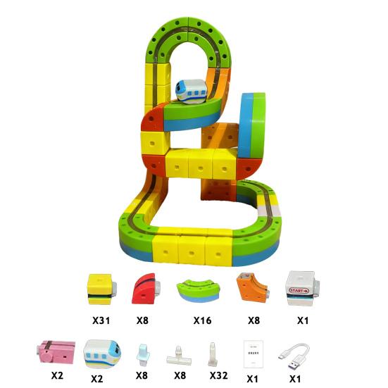 1 Набор Магнитный Трек Поезд Игрушечный Набор Детский DIY Рельсовый Конструктор Бросающий Вызов Гравитации