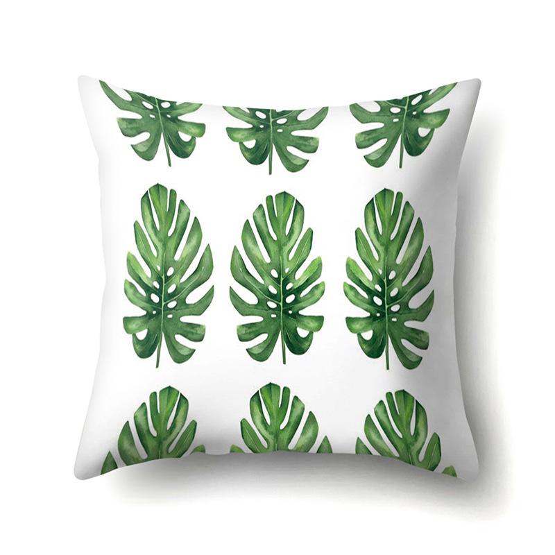 Полиэстеровая наволочка Скандинавский растительный стиль Принт с цветами Бархатная наволочка из персиковой кожи