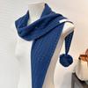 100% Wool British Triangular Scarf Scarf for Women Head Scarf Knitted Scarf Warm Soft Cashmere Poncho Echarpe Stole Party