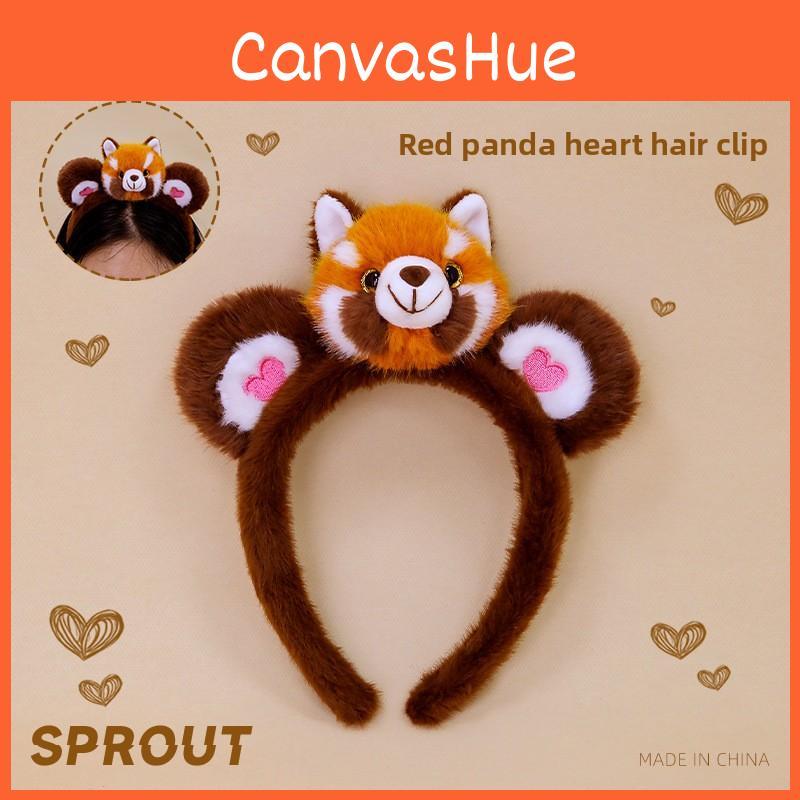 Red Panda Soft Plush Headband With Decorative Hair Accessory For Playroom