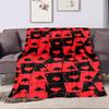 Red and Black Playing Card Pattern Patterned flannel blanket perfect for the bedroom living room, sofa, or a little nap