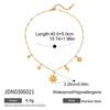 Stainless Steel 18K Gold Plated Necklace Layered Chain Double Stacked Neck Chain Sun Pendant  Beach