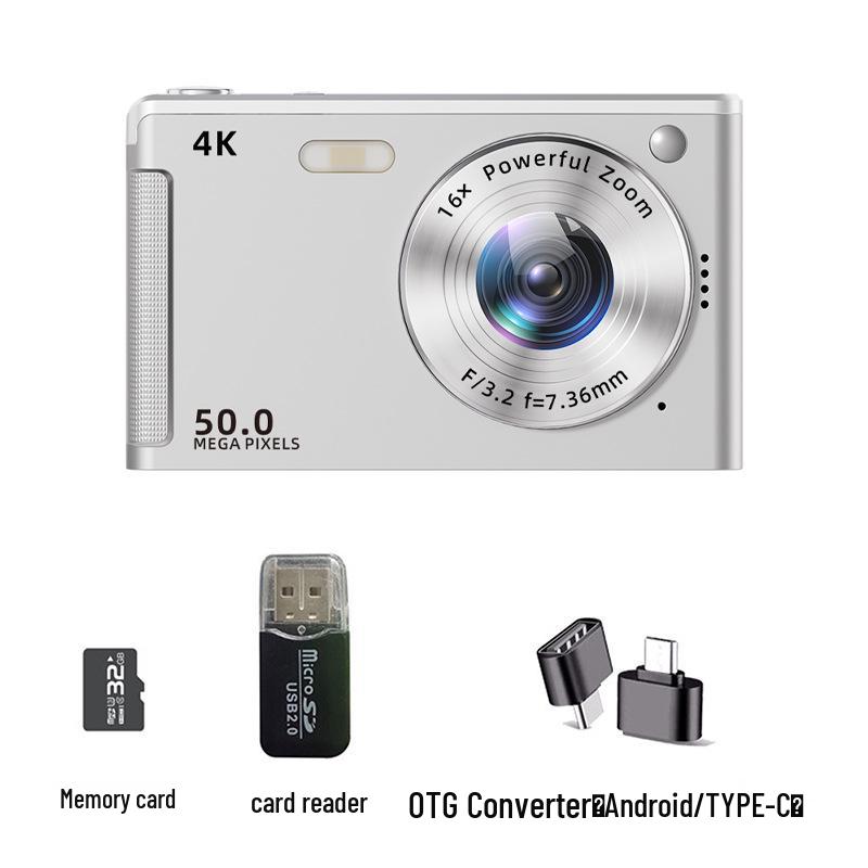 Retro 4K HD Digital Camera for Students - Portable Entry-Level Travel Cam