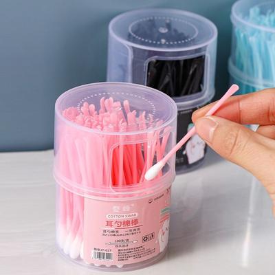 100 шт. Пластиковые ватные палочки Одноразовые чистящие ватные палочки Высококачественный очиститель для ушей Дом