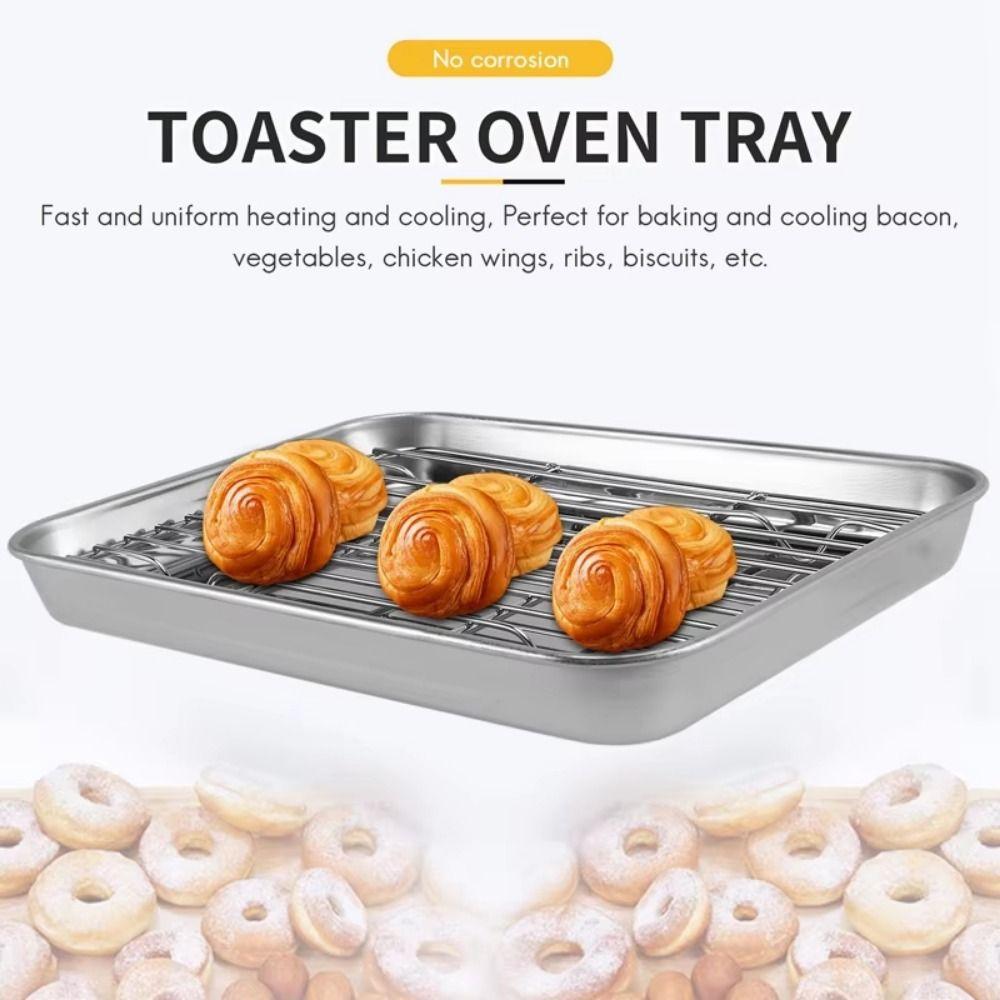 Stainless Steel Food Cooling Tray Removable Steaming Cooling Racks Draining Oil Pan Oven Use